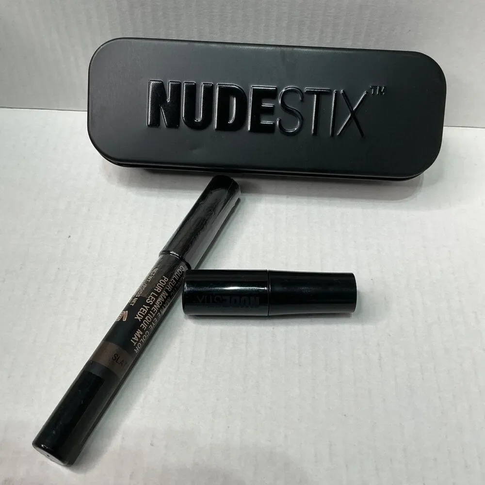 Nudestix Magnetic Matte Eye Color In Slate 2.8g / 0.10oz Black Tin Packaging